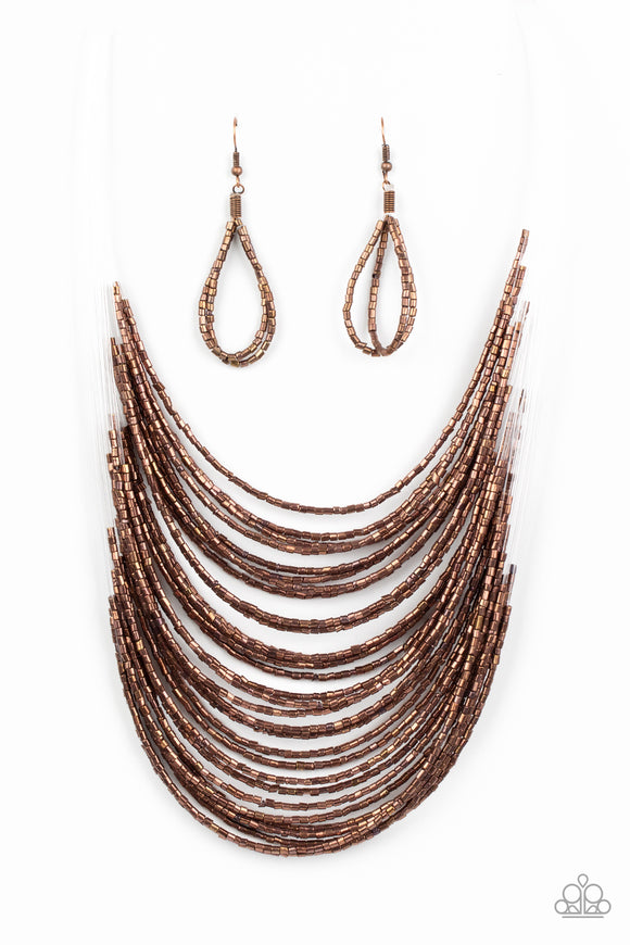 Paparazzi Accessories Catwalk Queen Copper Necklace - Pure Elegance by Kym