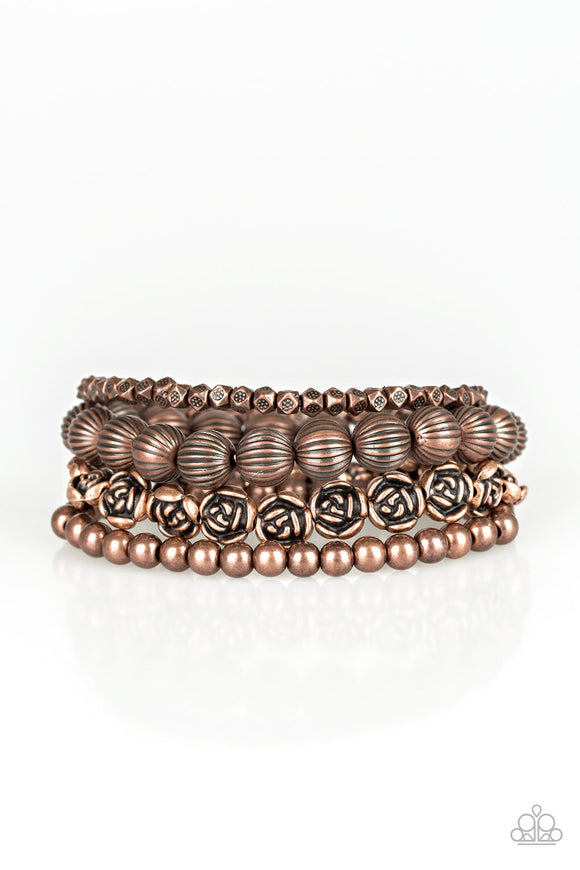 Paparazzi Accessories Rose Garden Gala Copper Bracelet - Pure Elegance by Kym