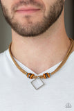 Paparazzi Accessories Pier Square Brown Urban Necklace - Pure Elegance by Kym