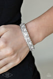 Paparazzi Jewelry Blinged Out - White Bracelet - Pure Elegance by Kym