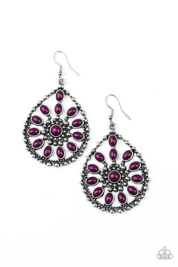 Paparazzi Accessories Free To Roam Purple Earrings - Pure Elegance by Kym