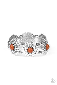 Paparazzi Accessories Bountiful Blossoms Brown Bracelet - Pure Elegance by Kym