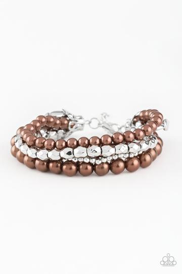 Paparazzi Accessories Metro Mix Up Brown Bracelet - Pure Elegance by Kym