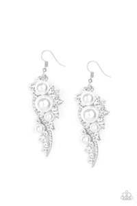 Paparazzi Accessories High-End Elegance White Earrings - Pure Elegance by Kym