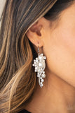 Paparazzi Accessories High-End Elegance White Earrings - Pure Elegance by Kym