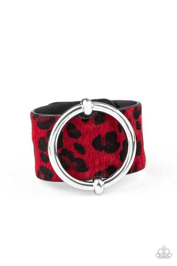 Paparazzi Accessories Asking FUR Trouble Red Urban Bracelet - Pure Elegance by Kym