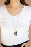 Paparazzi Accessories Gemstone Grandeur Silver Necklace - Pure Elegance by Kym