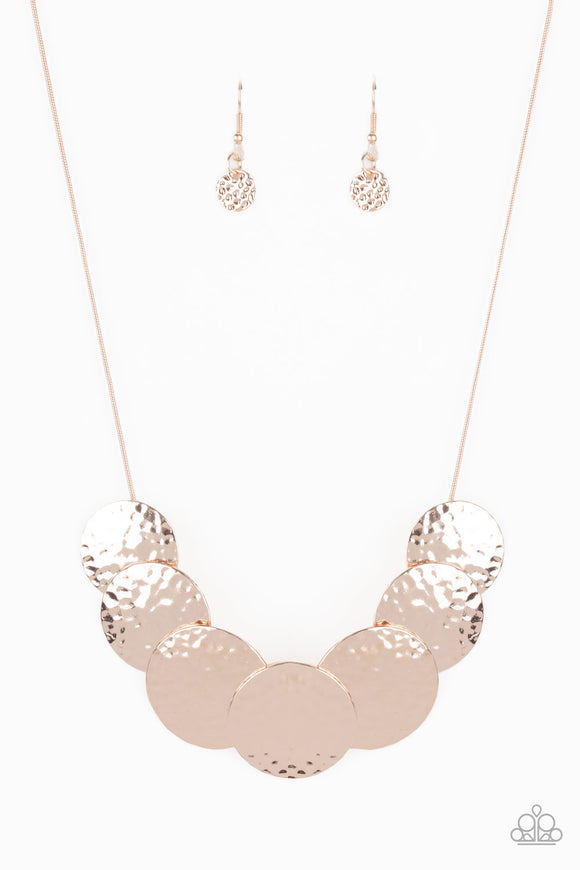 Paparazzi Jewelry RADIAL Waves - Rose Gold Necklace - Pure Elegance by Kym
