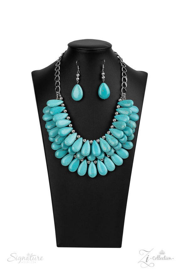 Paparazzi Jewelry Zi Collection 2020 The Amy- Blue Necklace - Pure Elegance by Kym