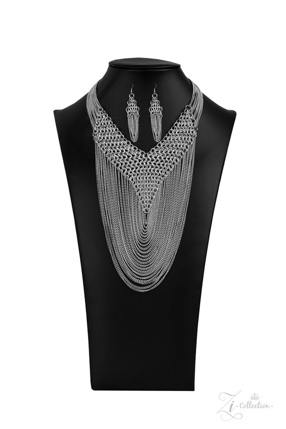 Paparazzi Accessories Zi Collection 2020 Defiant Silver Necklace - Pure Elegance by Kym