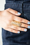 Paparazzi Accessories Sound Waves Gold Ring - Pure Elegance by Kym