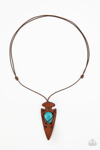 Paparazzi Accessories Hold Your ARROWHEAD Up High Men's Turquoise Urban Necklace - Pure Elegance by Kym
