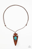 Paparazzi Accessories Hold Your ARROWHEAD Up High Men's Turquoise Urban Necklace - Pure Elegance by Kym