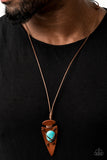 Paparazzi Accessories Hold Your ARROWHEAD Up High Men's Turquoise Urban Necklace - Pure Elegance by Kym