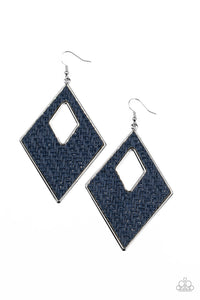 Paparazzi Accessories Woven Wanderer Blue Earring - Pure Elegance by Kym