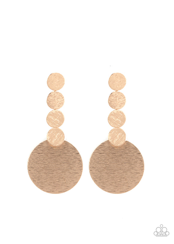 Paparazzi Accessories Idolized Illumination Gold Earrings - Pure Elegance by Kym