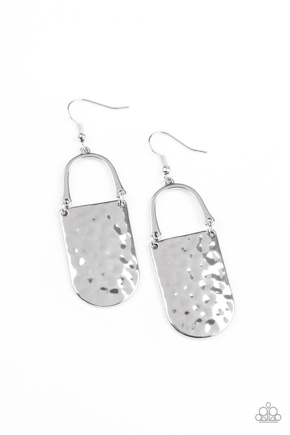 Paparazzi Accessories Resort Relic Silver Earring - Pure Elegance by Kym