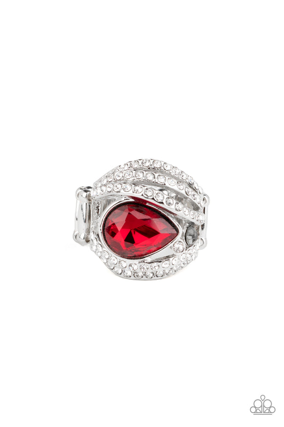 Paparazzi Accessories Stepping Up the Glam Red Ring - Pure Elegance by Kym