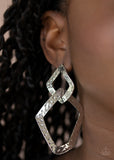 Paparazzi Accessories Scrap Yard Silver Post Earrings - Pure Elegance by Kym