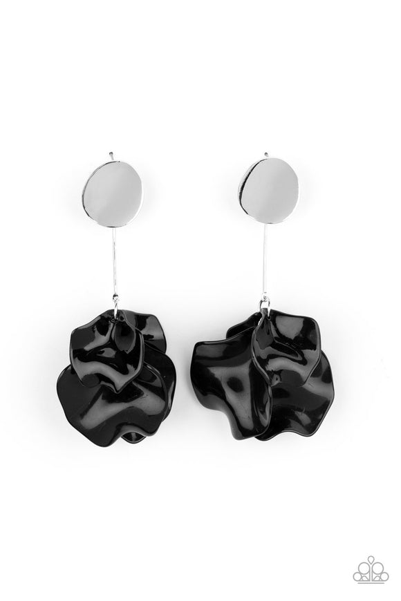 Paparazzi Accessories Petal Pathways Black Post Earrings - Pure Elegance by Kym