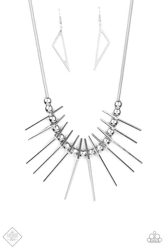 Paparazzi Accessories Fully Charged Silver Necklace - Pure Elegance by Kym