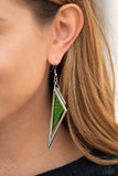 Paparazzi Accessories Evolutionary Edge Green Earring - Pure Elegance by Kym