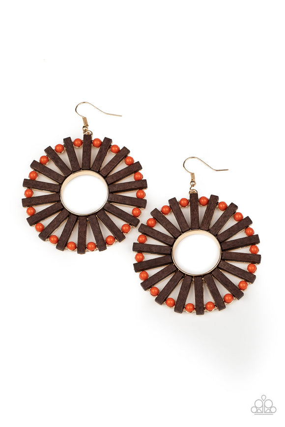 Paparazzi Accessories Solar Flare Orange Earrings - Pure Elegance by Kym