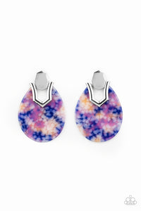 Paparazzi Accessories HAUTE Flash Blue Earrings - Pure Elegance by Kym