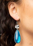 Paparazzi Accessories Jaw Dropping Drama Blue Earring - Pure Elegance by Kym
