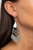 Paparazzi Accessories Work Hazard Silver Earrings - Pure Elegance by Kym