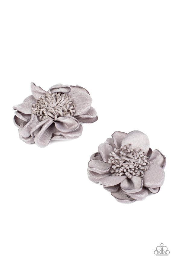 Paparazzi Accessories Full On Floral Silver Hair Clips - Pure Elegance by Kym