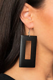 Paparazzi Accessories Totally Framed Black Earrings - Pure Elegance by Kym