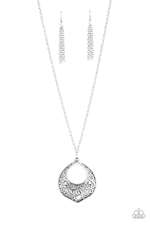 Paparazzi Accessories Venetian Vineyards Silver Necklace - Pure Elegance by Kym