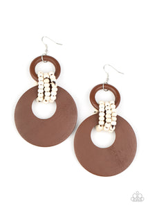 Paparazzi Accessories Beach Day Drama Brown Earrings - Pure Elegance by Kym