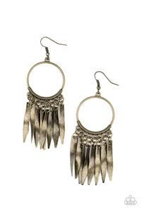 Paparazzi Accessories Let GRIT Be! Brass Earrings - Pure Elegance by Kym