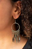 Paparazzi Accessories Let GRIT Be! Brass Earrings - Pure Elegance by Kym