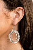 Paparazzi Accessories Deluxe Luxury White Earrings - Pure Elegance by Kym