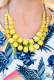 Paparazzi Jewelry Fashion Fix July 2021 Glimpses of Malibu - Yellow Complete Set - Pure Elegance by Kym