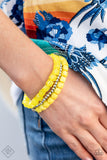 Paparazzi Jewelry Fashion Fix July 2021 Glimpses of Malibu - Yellow Complete Set - Pure Elegance by Kym