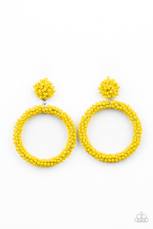 Paparazzi Jewelry Be All You Can BEAD - Yellow Earring - Pure Elegance by Kym