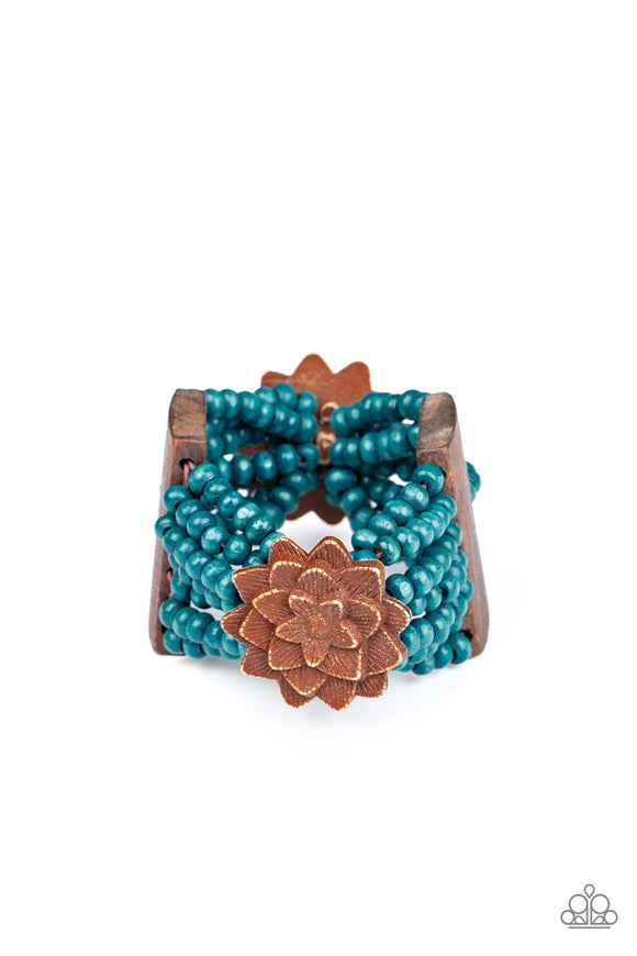 Paparazzi Accessories Tropical Sanctuary Blue Bracelet - Pure Elegance by Kym