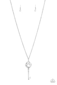 Paparazzi Accessories Unlock Your Heart White Necklace - Pure Elegance by Kym