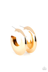 Paparazzi Accessories Chic CRESCENTO Gold Hoop Earrings - Pure Elegance by Kym
