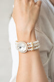 Paparazzi Accessories Speechless Sparkle Gold Bracelet - Pure Elegance by Kym