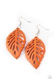 Paparazzi Accessories LEAF Em Hanging - Orange Earring - Pure Elegance by Kym