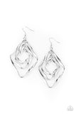Paparazzi Accessories Retro Resplendence Silver Earring - Pure Elegance by Kym