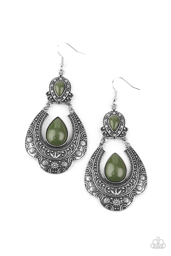 Paparazzi Accessories Rise and Roam Green Earrings - Pure Elegance by Kym