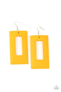 Paparazzi Accessories Totally Framed - Yellow Earrings - Pure Elegance by Kym