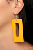 Paparazzi Accessories Totally Framed - Yellow Earrings - Pure Elegance by Kym