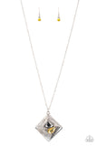 Paparazzi Accessories Timelessly Tilted Yellow Necklace - Pure Elegance by Kym